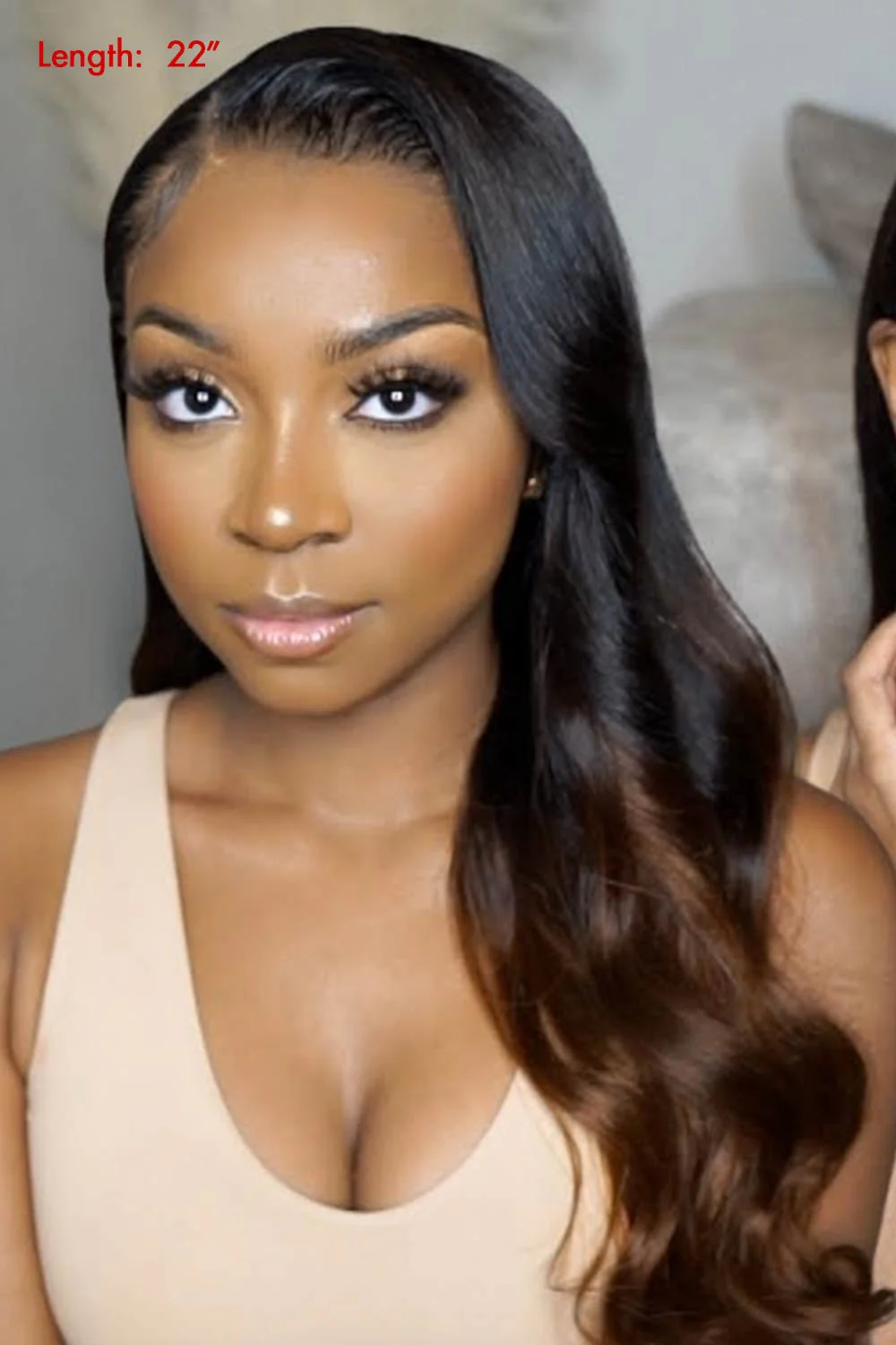 13x6 HD Lace Wig Ombre Dark Brown Human Hair - HD07 - Image 3