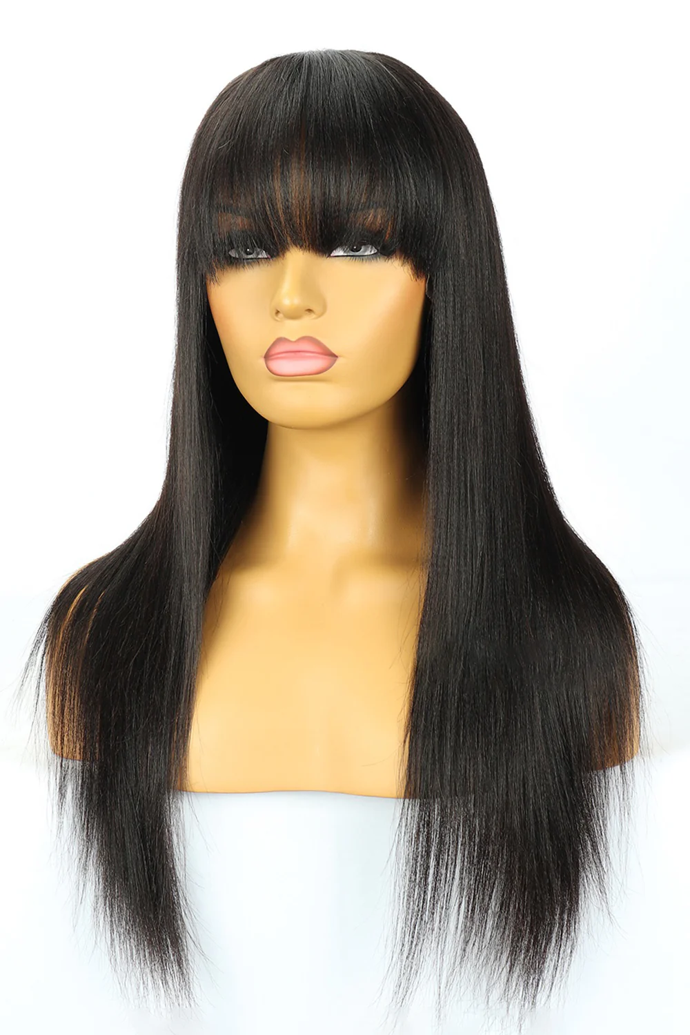 360 Lace Straight Wigs with Bangs Human Hair 3602 - Image 4