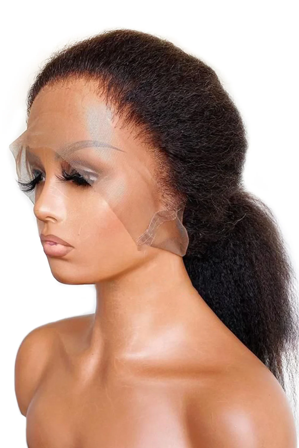 360 Lace Kinky Straight Human Hair Natural Color 3607 - Image 9